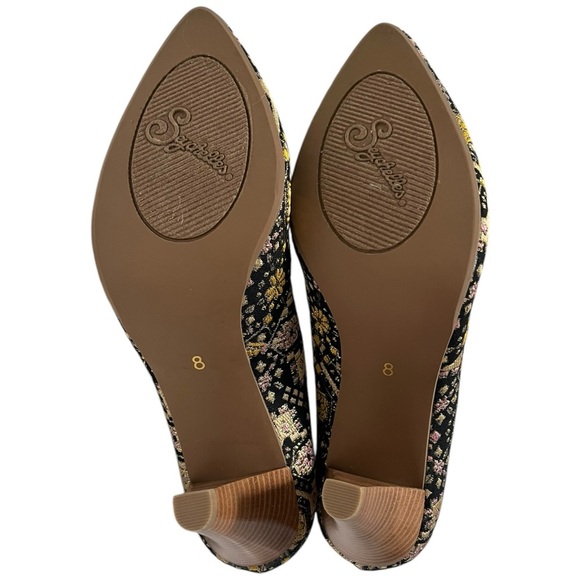 Anthropologie Seychelles Size 8 Great Beyond Brocade Metallic Print Pump Heels - Picture 7 of 9